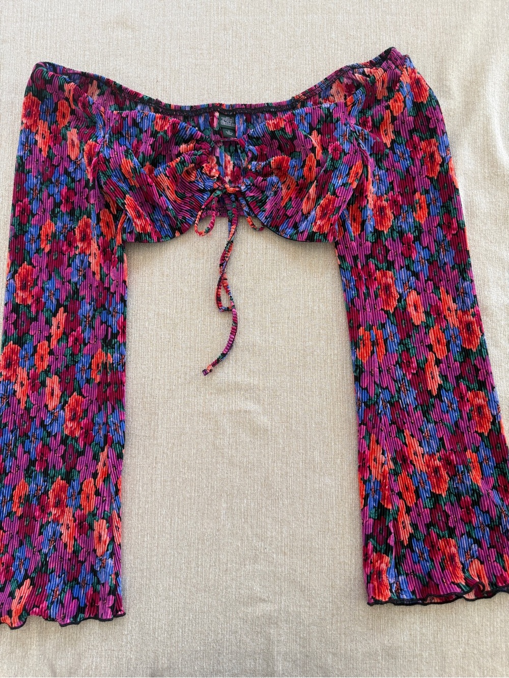 wild fable Multicolor Pleated Waist Skirt - Purple, Pink, Blue, Green, Red